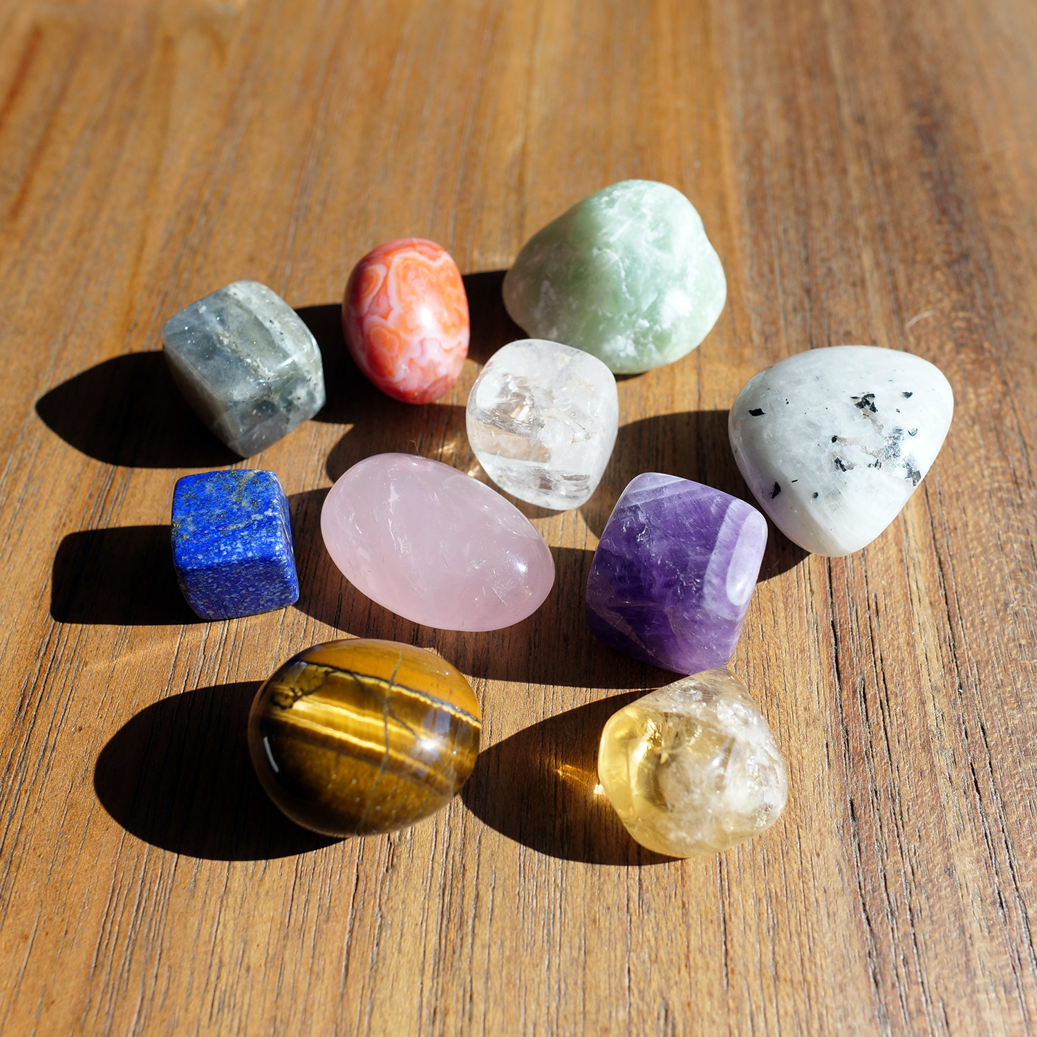 10 Intentions Tumbled Stone Set - Bee Lucia Wellness Co.